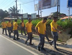 Personil Polsek Bandar Sei Kijang Polres Pelalawan Giat Olah Raga Pagi di Wilayah Hukumnya