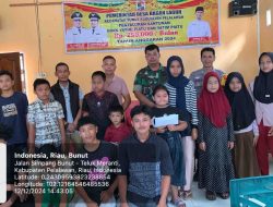 Pemda Pelalawan Salurkan Bantuan Sosial Kepada 33 Orang Anak Yatim di Desa Bagan Laguh