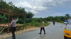 Giat Piket KA SPK laksanakan Pengecekan ke Wilayah Rawan Banjir di Desa Lubuk Ogong Kec. Bandar Sei Kijang