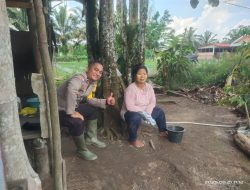 Bhabinkamtibmas Desa Lubuk ogung sambang kebun pekarangan bergizi mandiri milik Warga